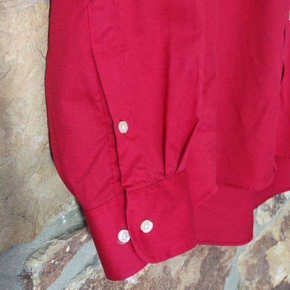 Chaps Classic Fit Twill Red Long Sleeve Button Down Shirt Sz 16-16.5 36-37 - Picture 4 of 9